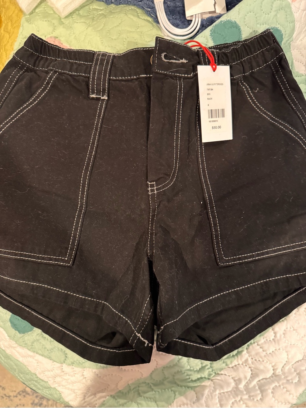 BDG Black High-Waist Utility Jean Shorts